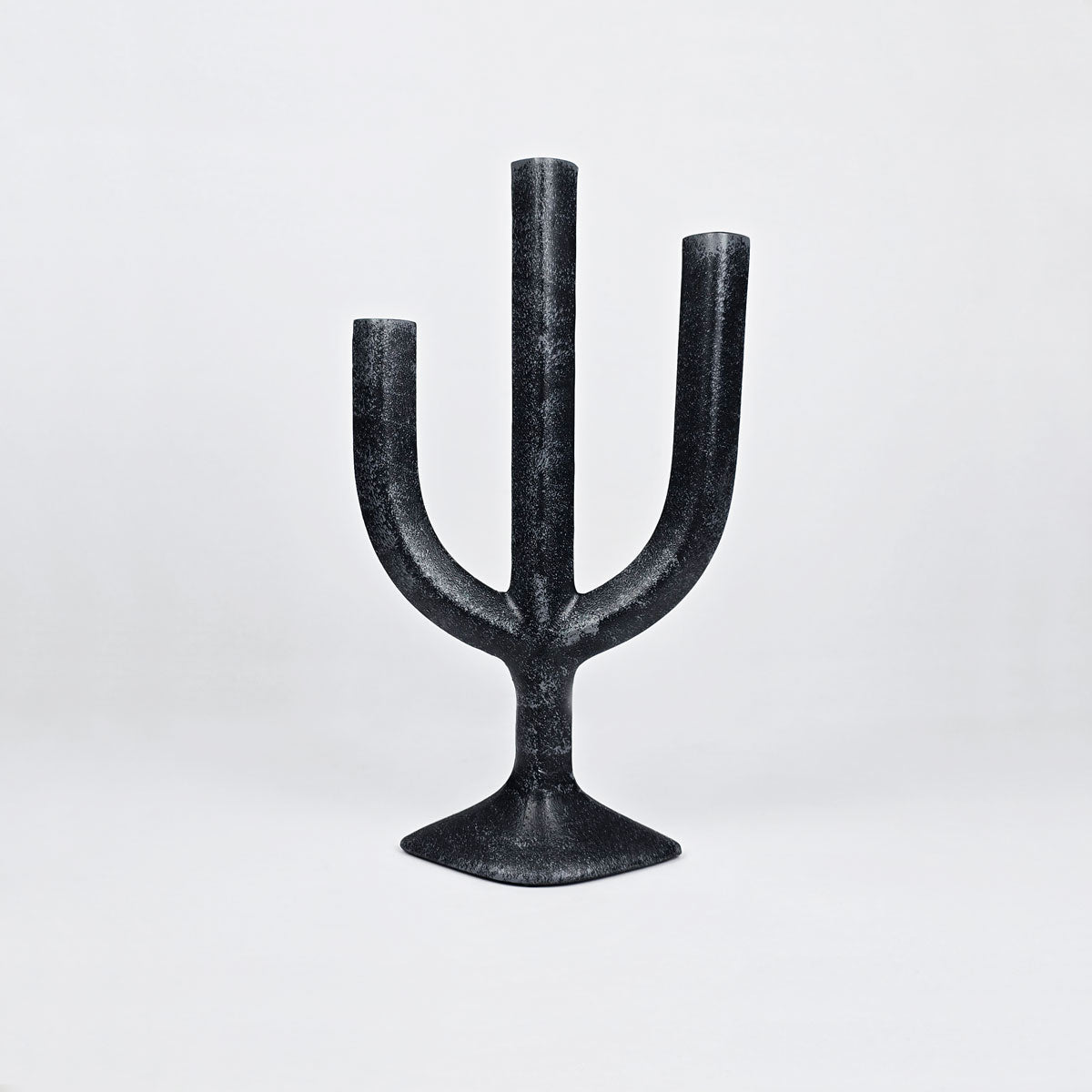3-Arm Taper Candle Candelabra for Table - patina gray