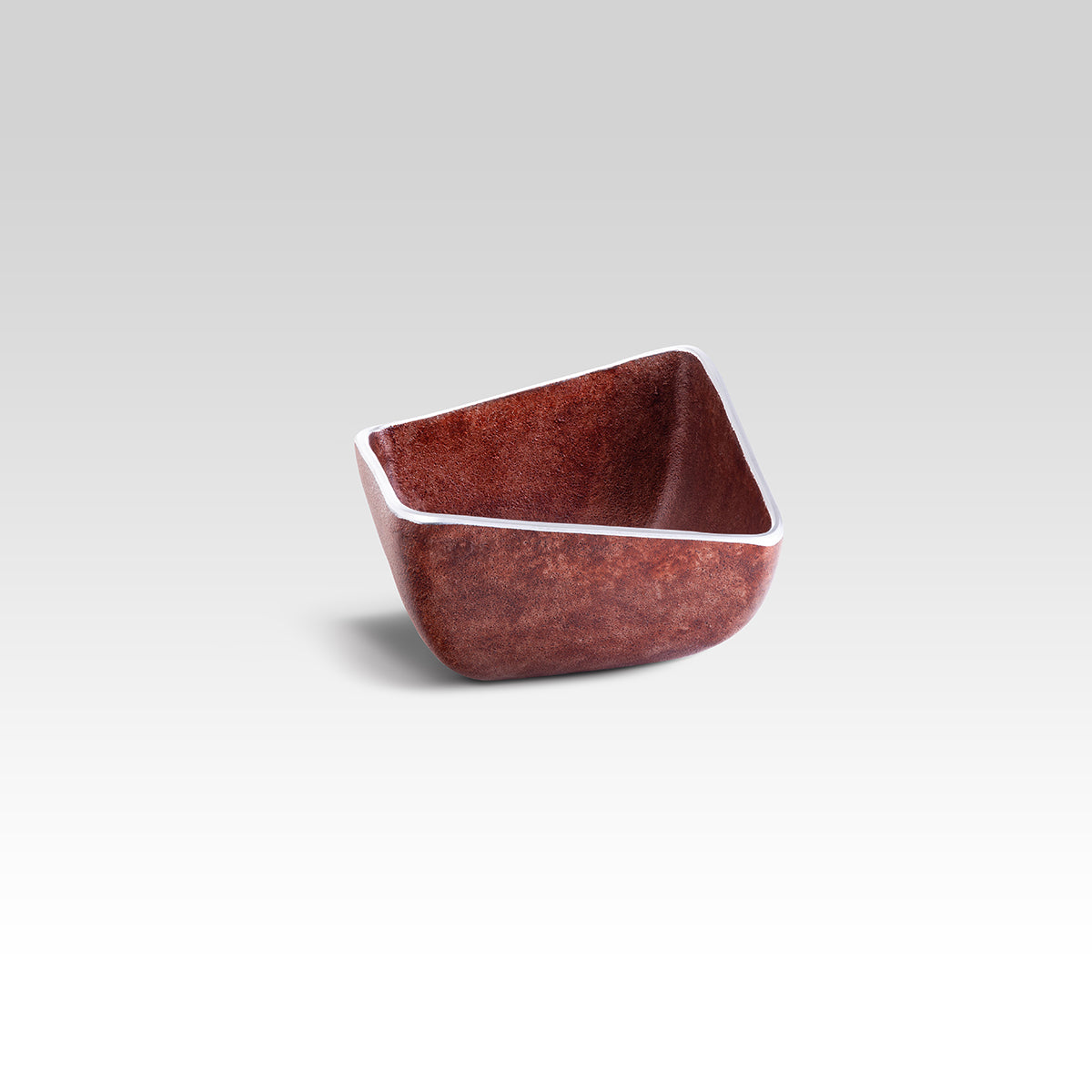 Minimal Decorative Ring Rectangular Bowl / Brown