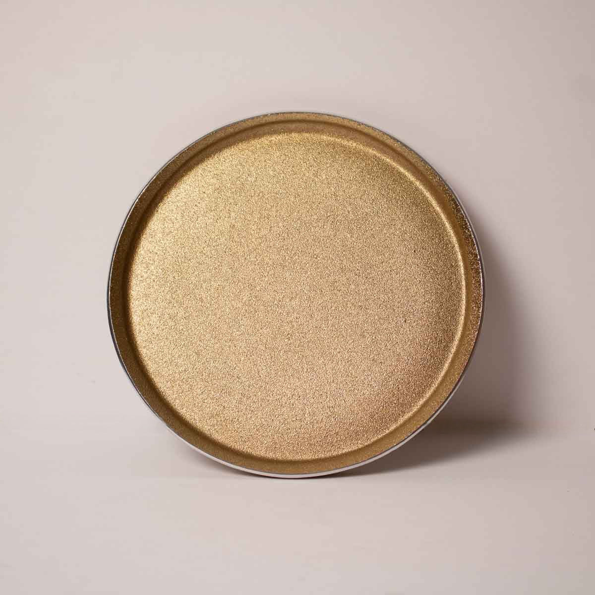 Round Tray for Coffee Table – Gold Tray - Close Look