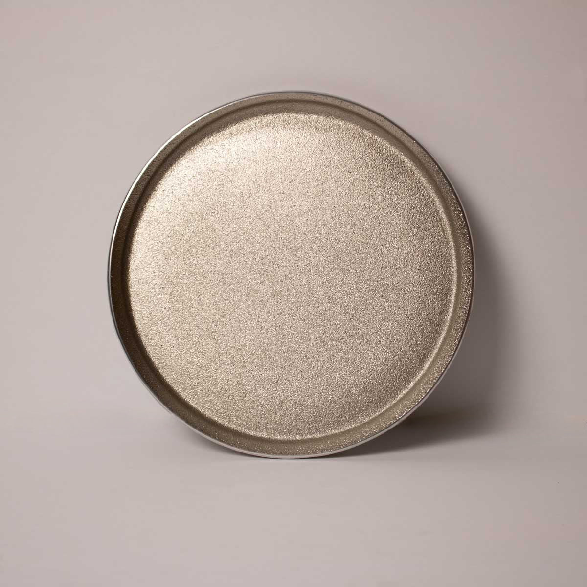 Round Tray for Coffee Table – Silver Tray - Close Look