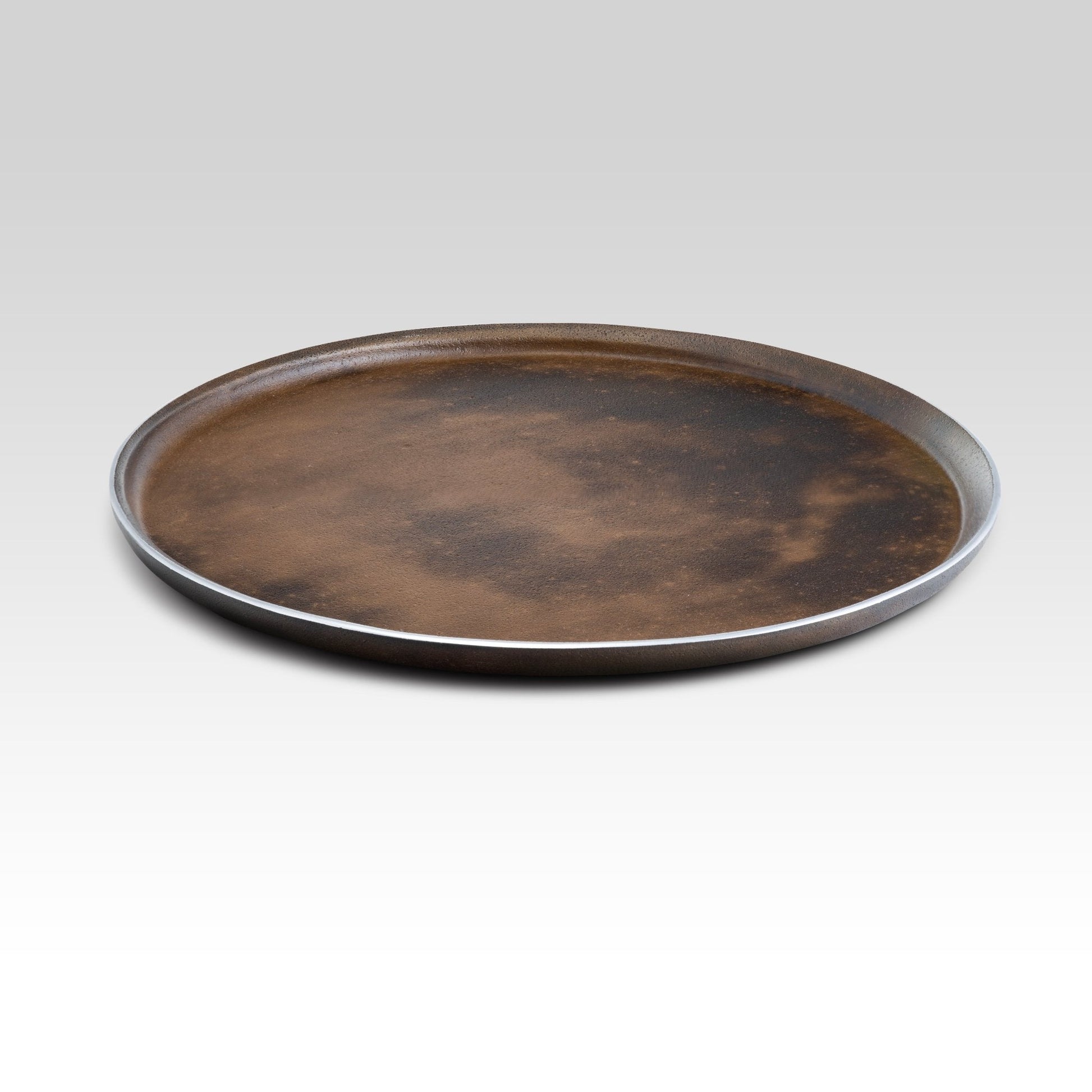 Round Tray for Coffee Table – Ideal Candle or Decorative Catch-All Tray / Antique Gold