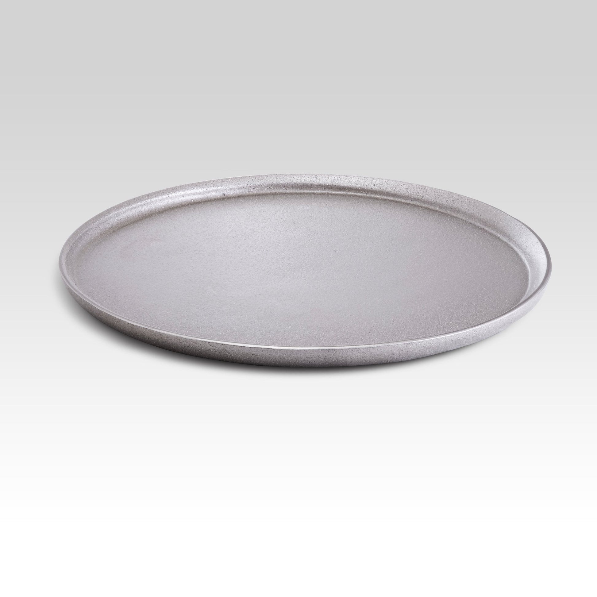 Round Tray for Coffee Table – Ideal Candle or Decorative Catch-All Tray / Silver