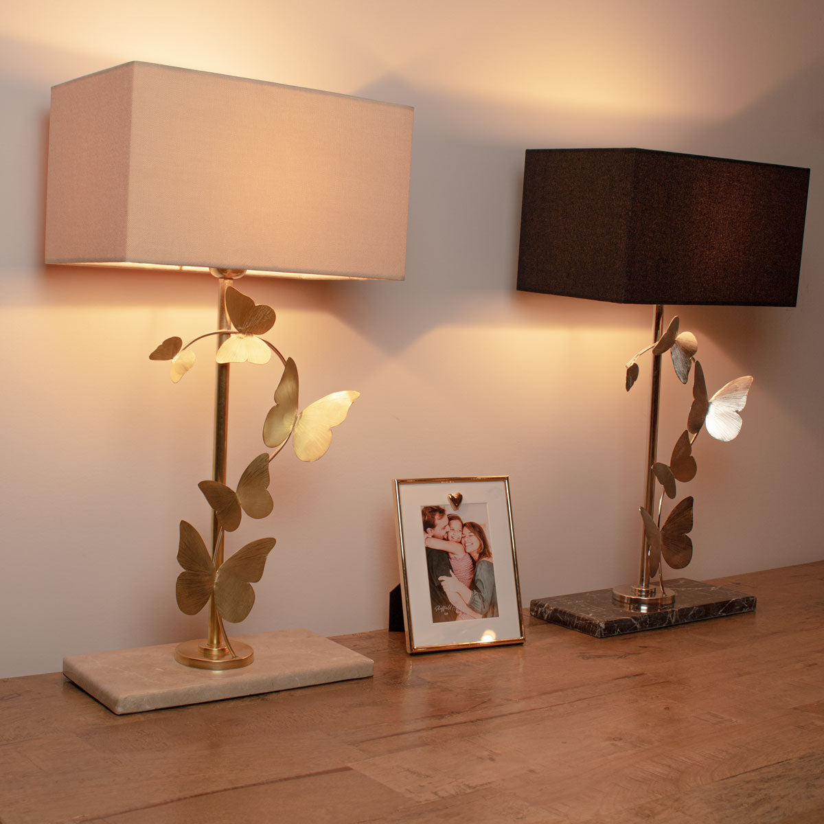 Silver and Gold Butterfly Table Lamp