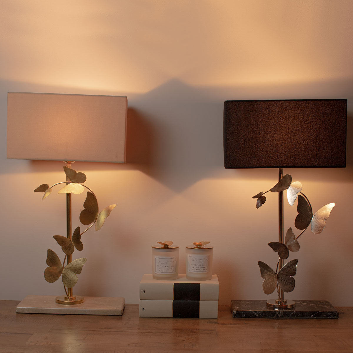 Silver and Gold Butterfly Table Lamp