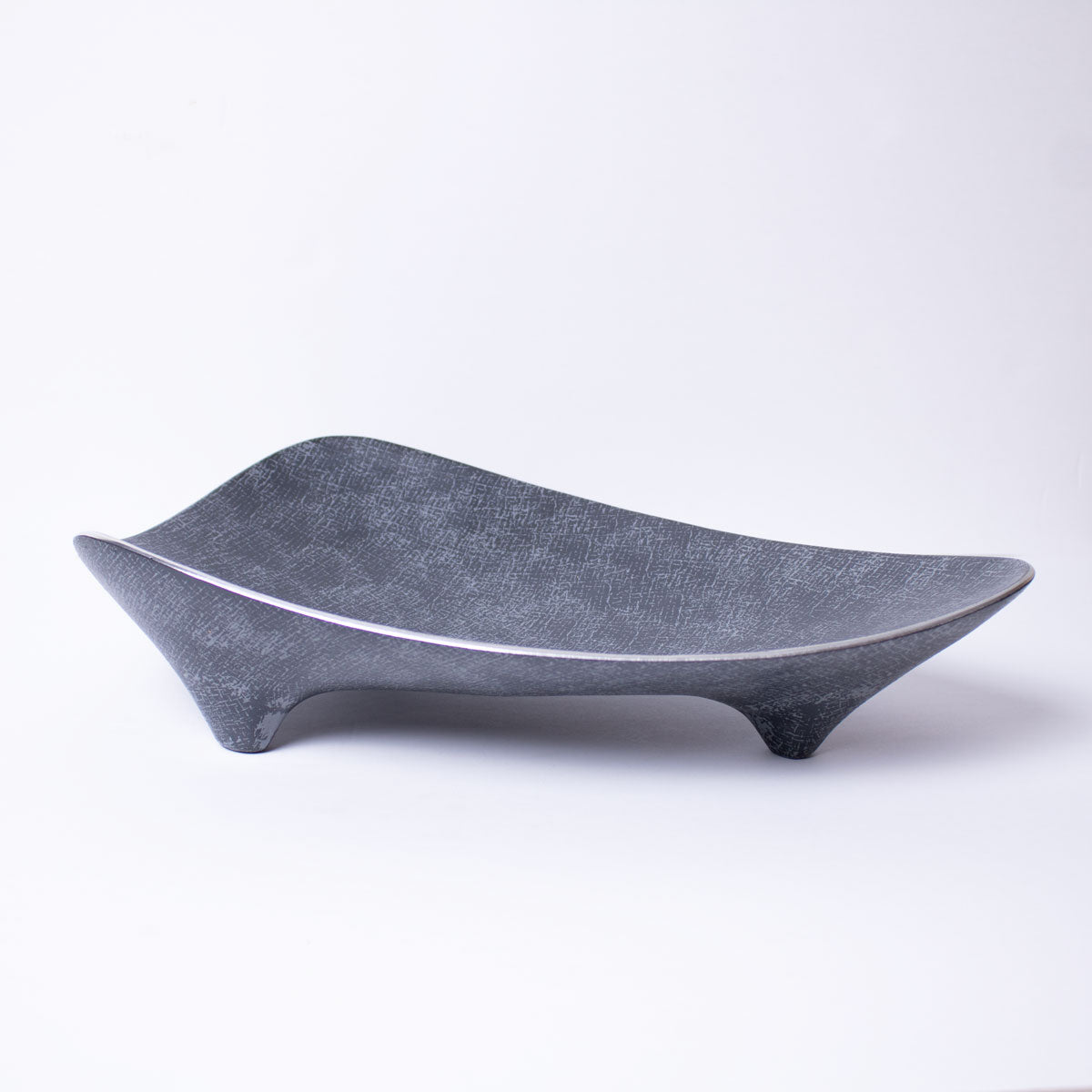 Large Patina Gray Pedestal Fruit Bowl