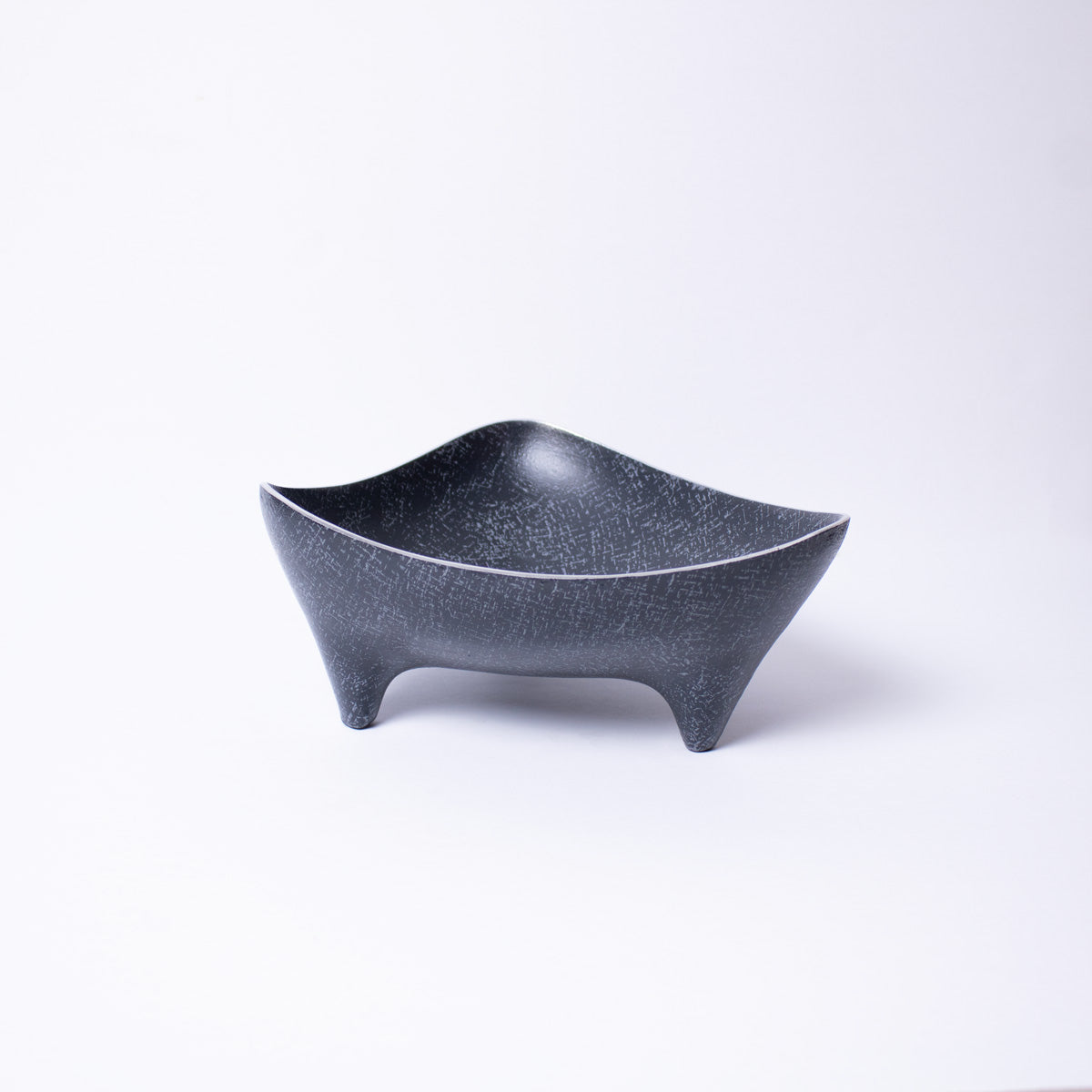 Pedestal Decorative Fruit Bowl – Functional Nut for Coffee Tables - medium - patina gray