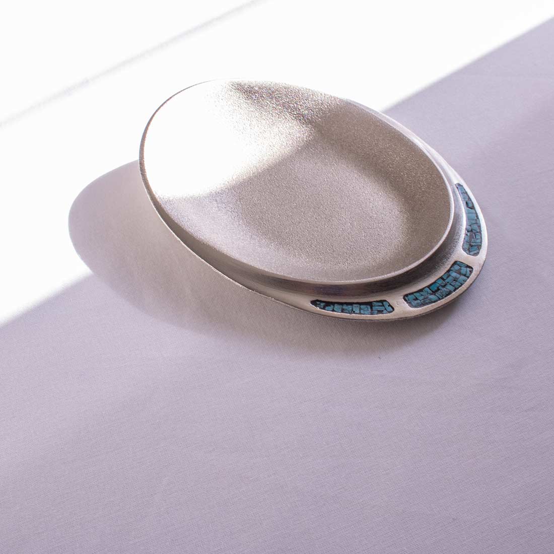 Turquoise Decorative plate, Stunning Oval Dessert Serving Platter