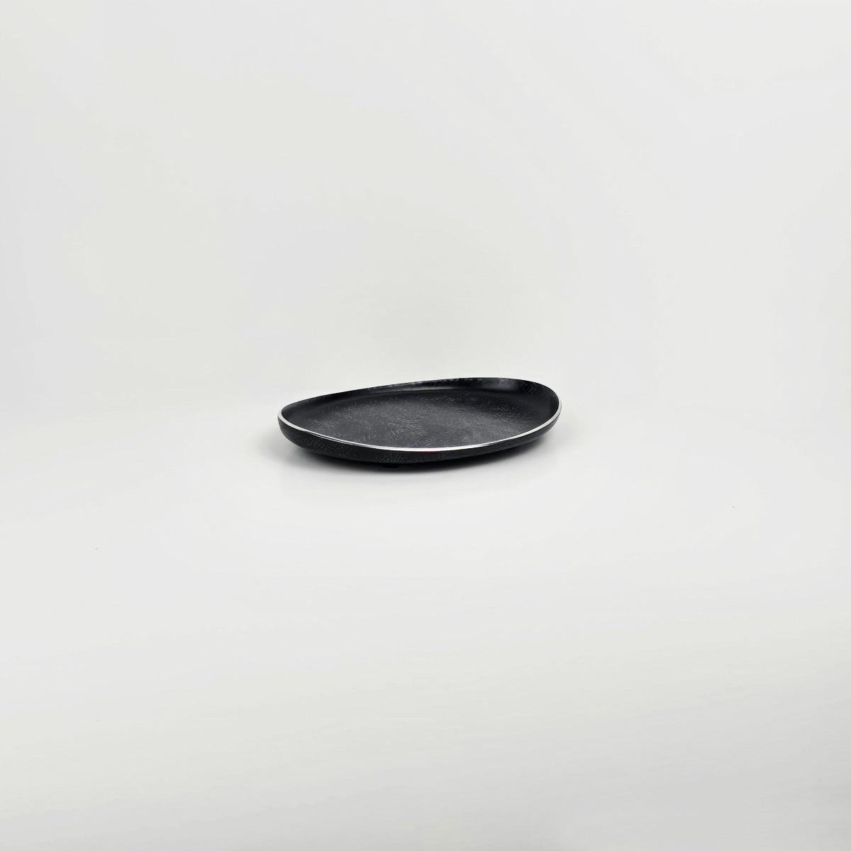 Decorative Oval Plate – Sweet & Dessert Plate or Jewelry & Candle Plate - gray - side