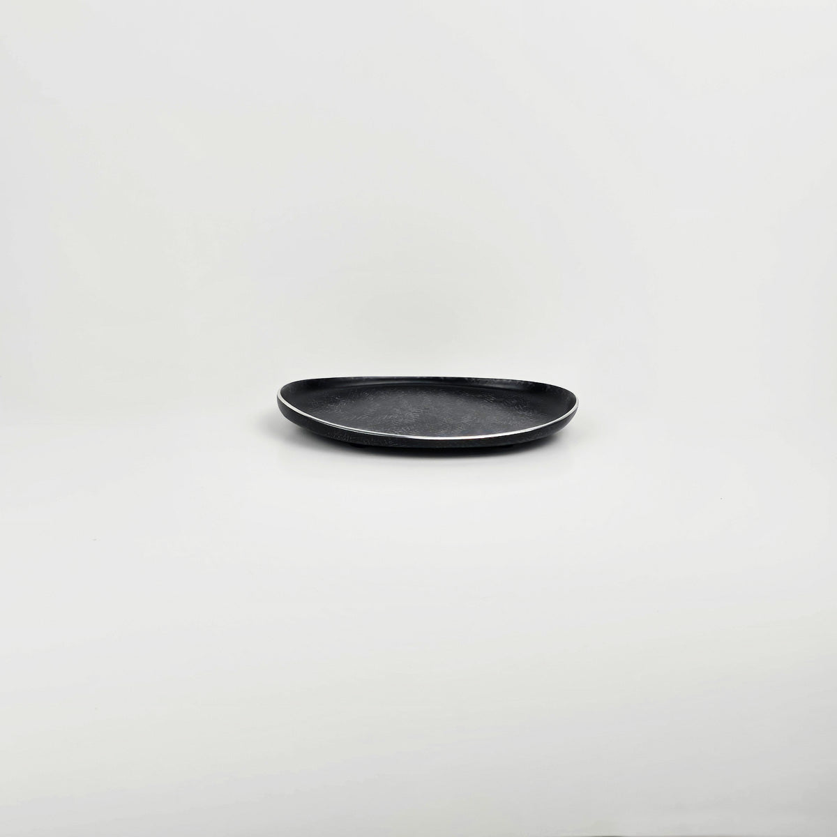 Decorative Oval Plate – Sweet & Dessert Plate or Jewelry & Candle Plate - gray - front