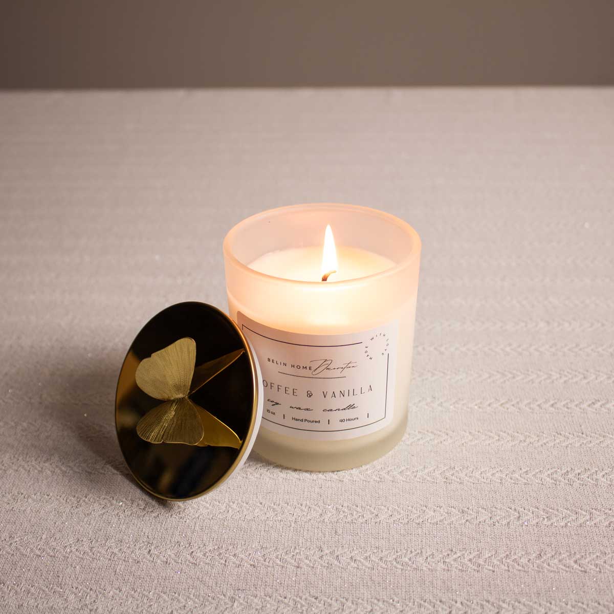 Scented Jar Candle with Butterfly Lid