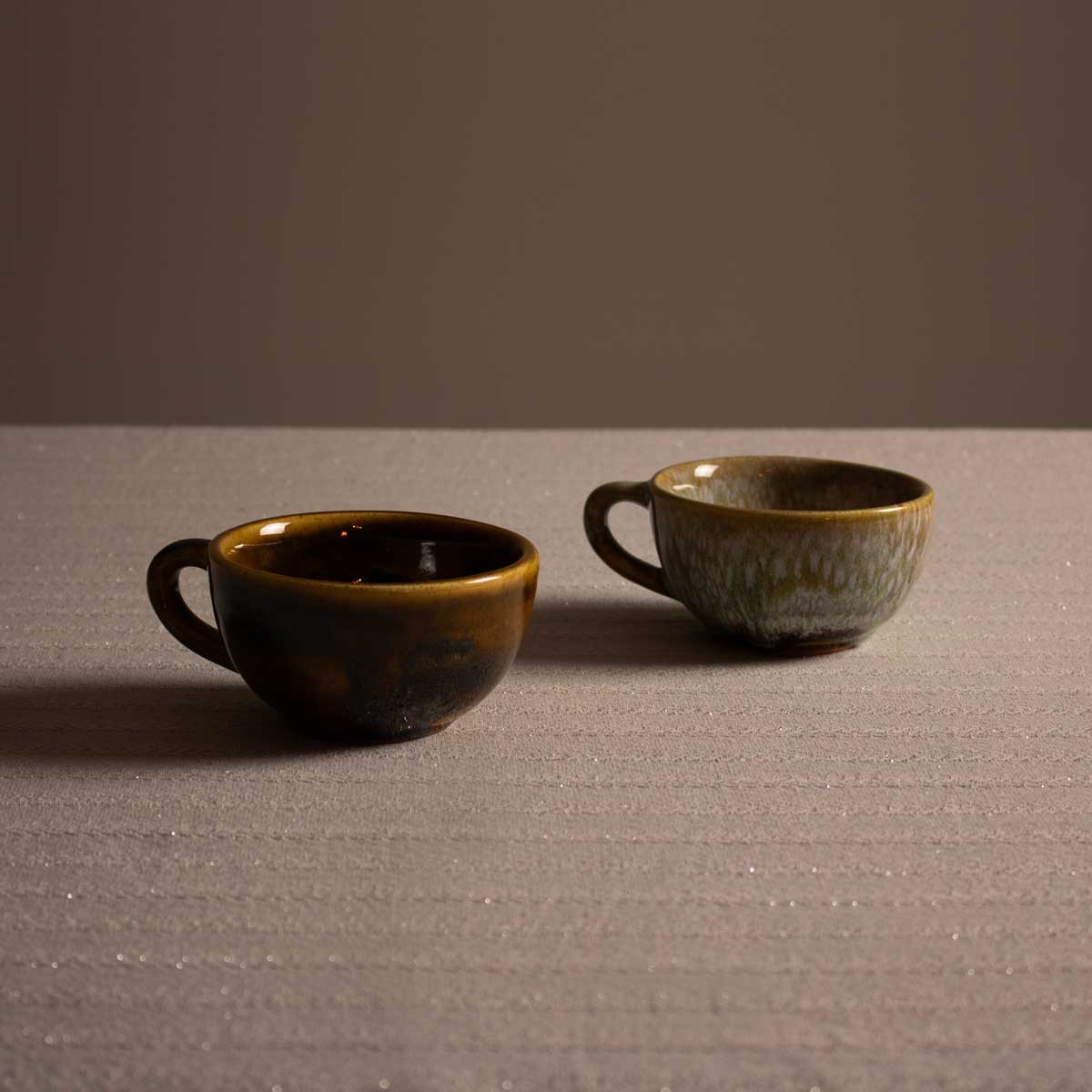 Blue and Brown Ceramic Cups