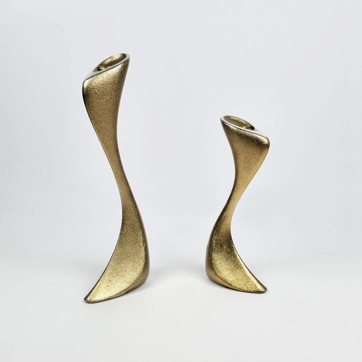 Set of 2 Gold Dual Swan Candle Holders
