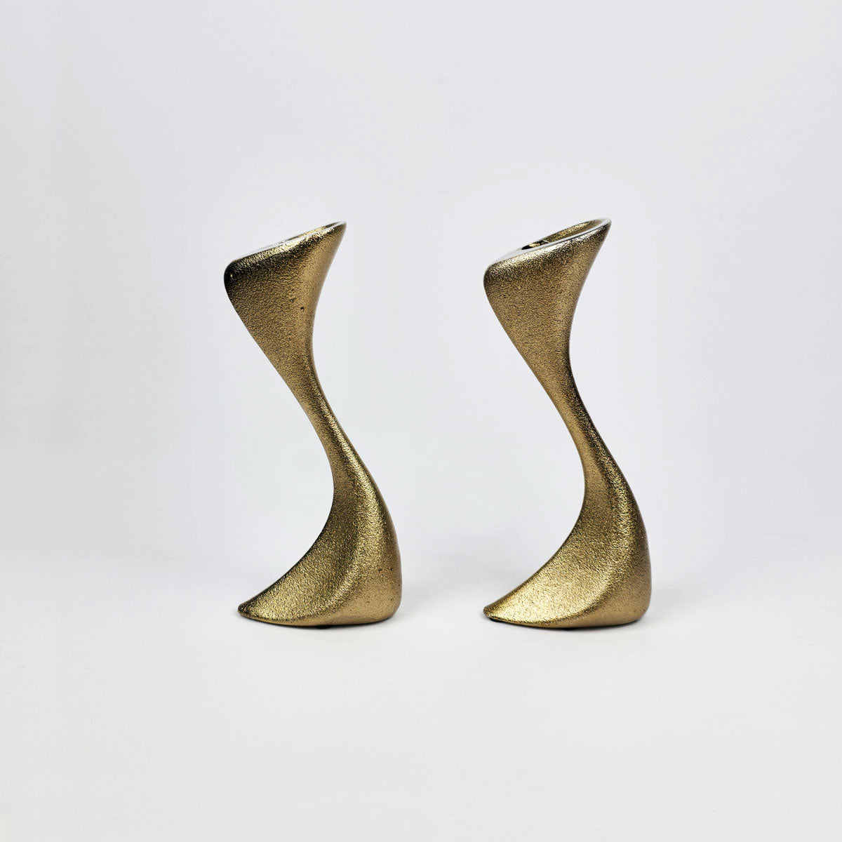 Gold Small Taper Candle Holders - Side Look