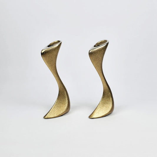 Pair of Small Gold Candle Holders