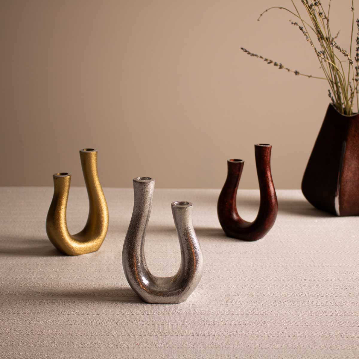 Modern Taper Candle Holder for Table Decor - U-Shaped Candle Holder - all color without candle