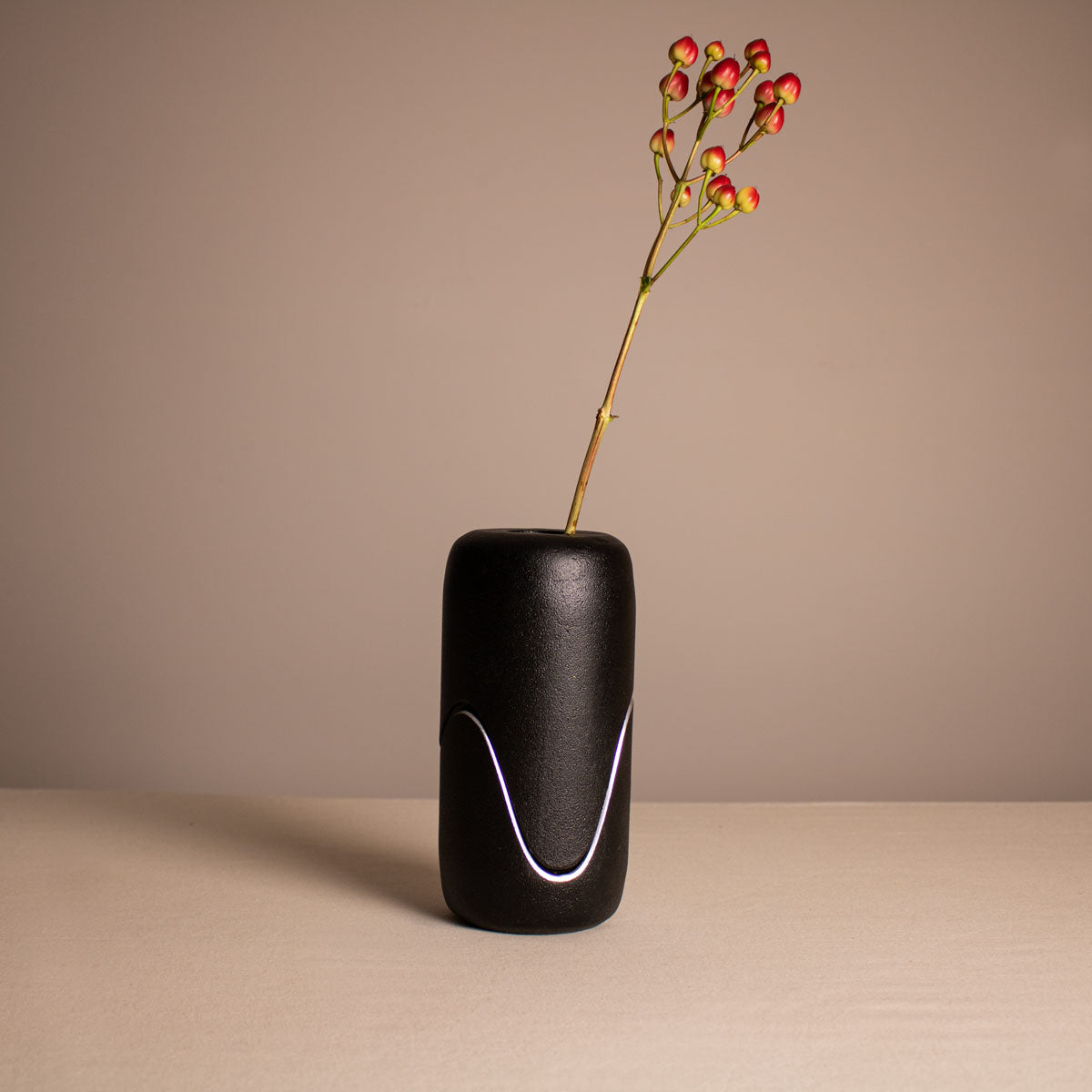 Flower and Bud Vase for Table - black