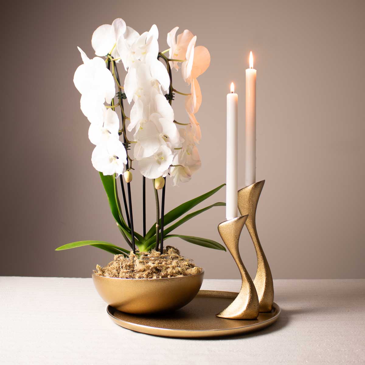 Round Tray for Coffee Table – Gold Tray - Close Look