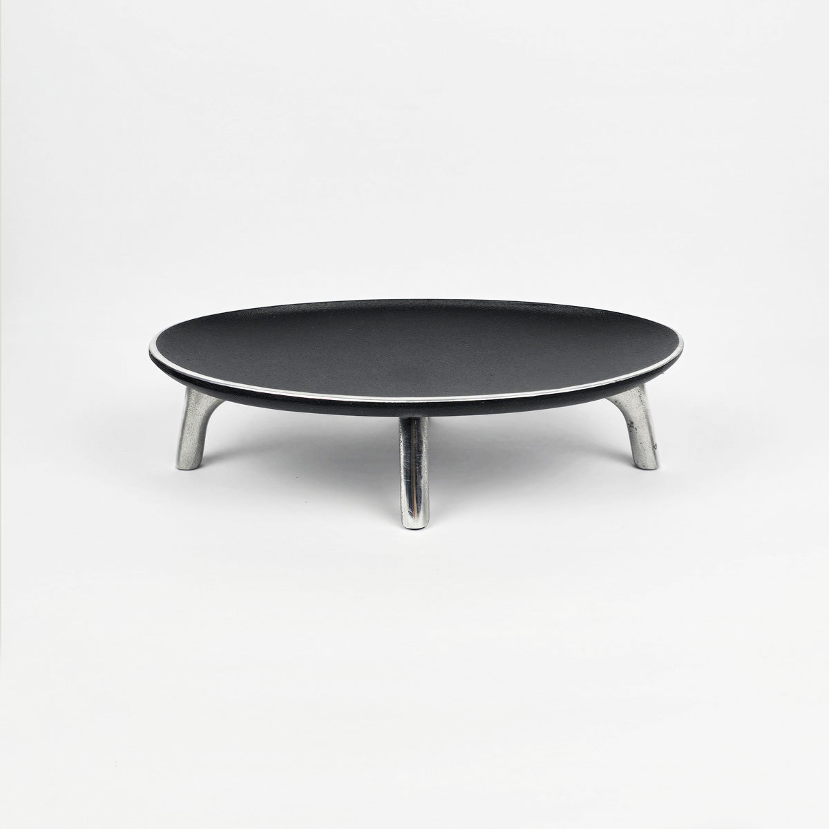 Oval Pedestal Serving Trays for Table – Ideal Sweet, Dessert, Fruit Trays - black - front