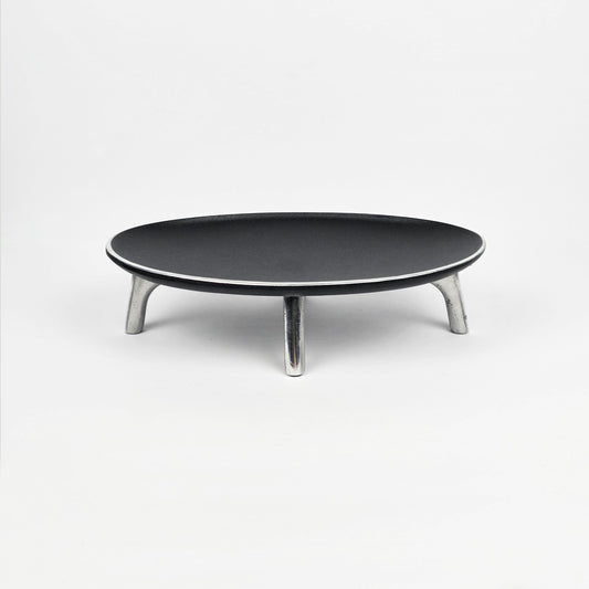 Oval Pedestal Serving Trays for Table – Ideal Sweet, Dessert, Fruit Trays - black - front
