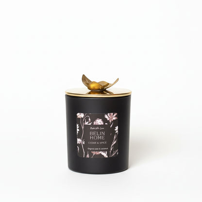 Blackcandl with orchid lid brass