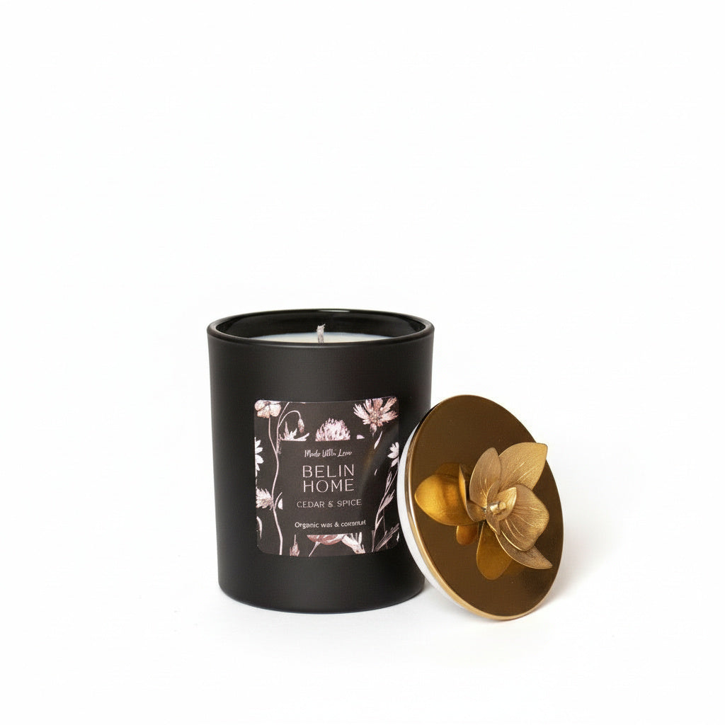 scented jar candles with orchid lid