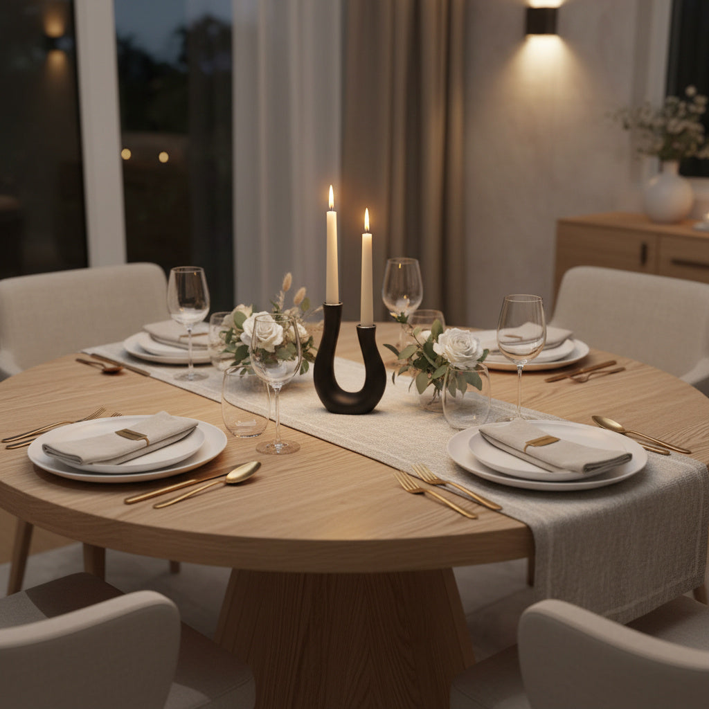 Black dual candle holder