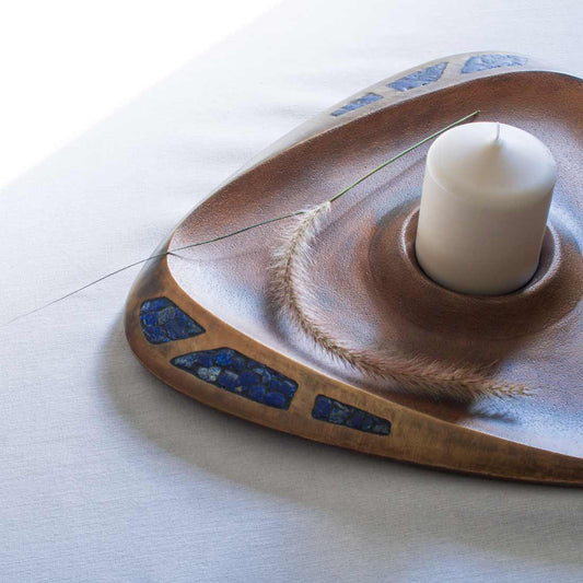 Decorative Candle Holder Tray for Coffee Table , Lapis Lazuli Tray, Turquoise Tray