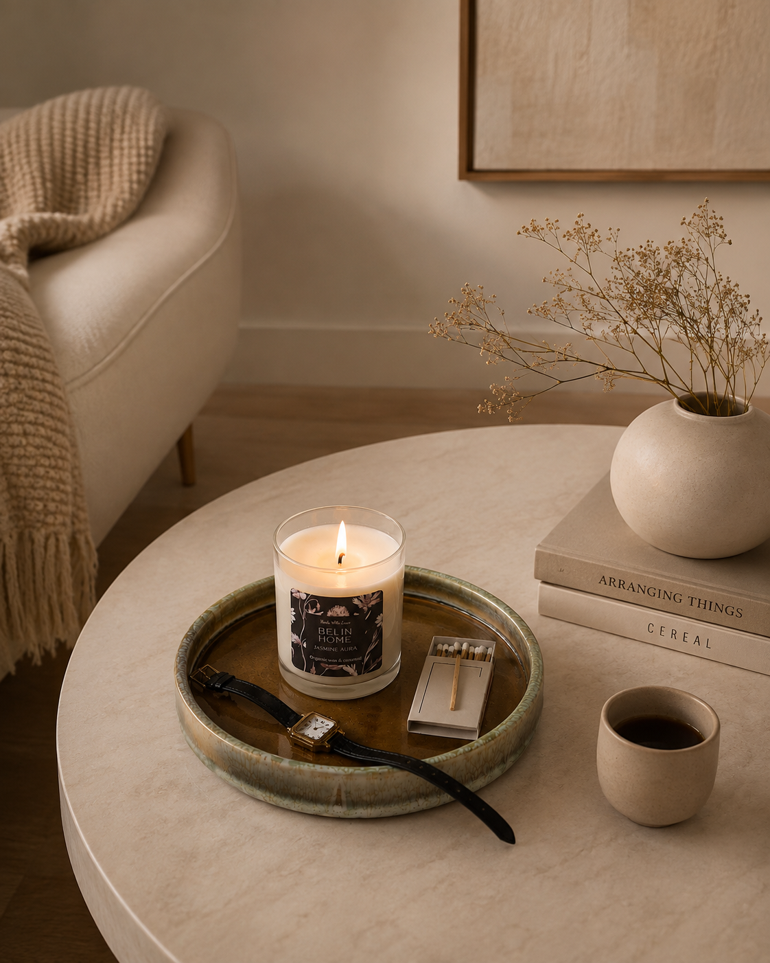 ocean ceramic tray on the table 
