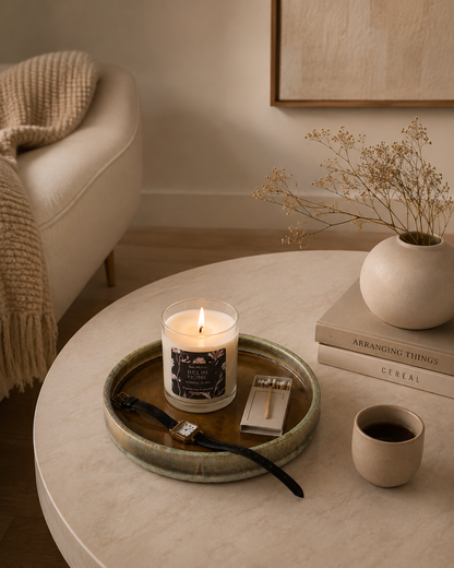 ocean ceramic tray on the table 