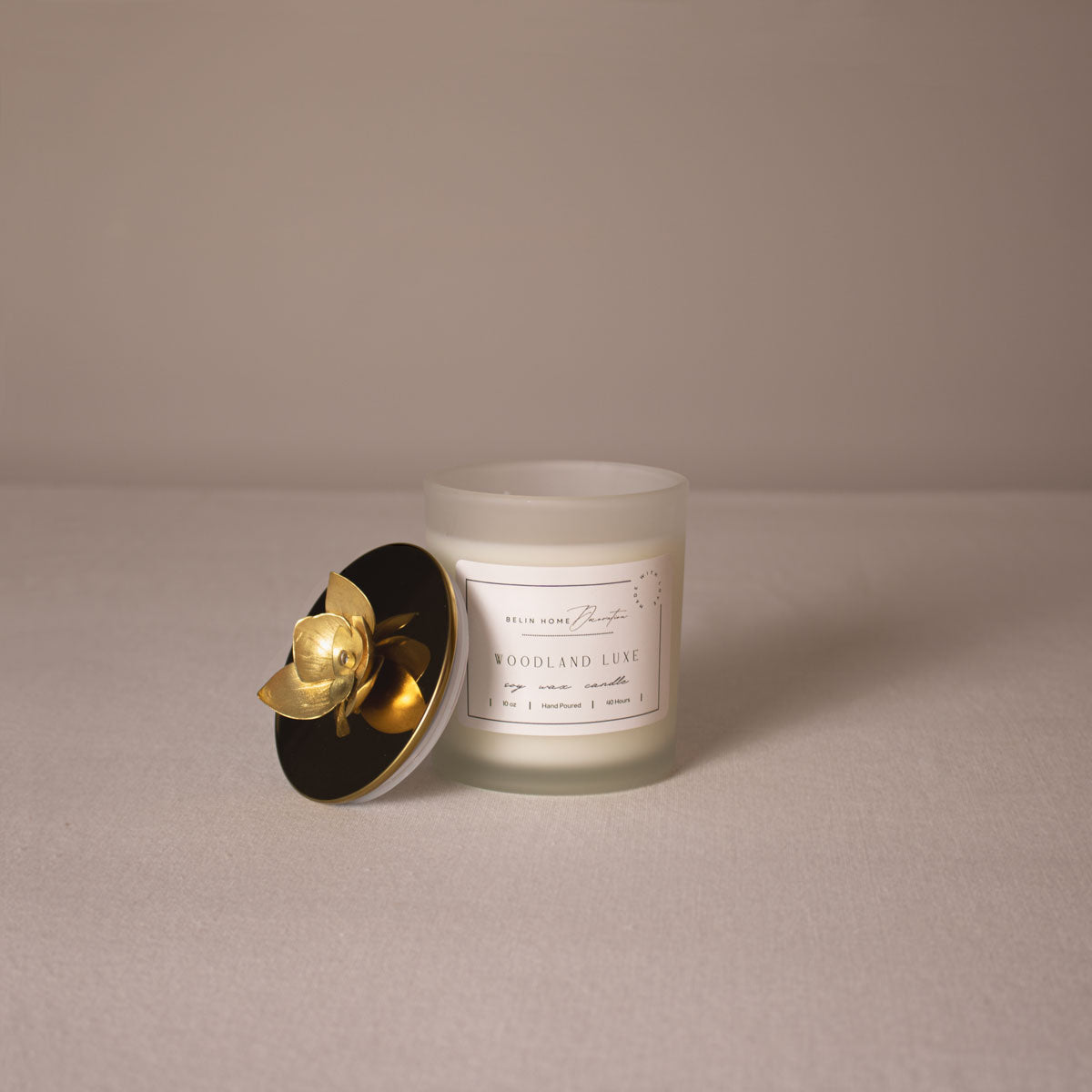 scented candle with orchid lid