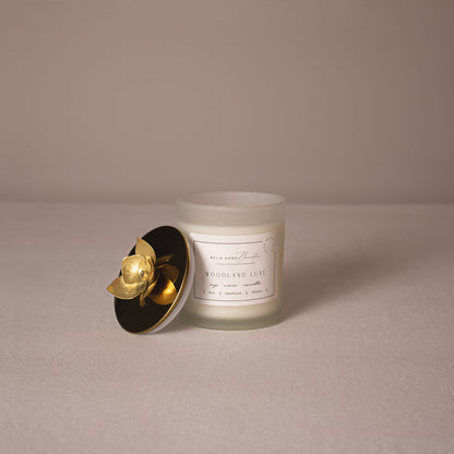 scented candle with orchid lid