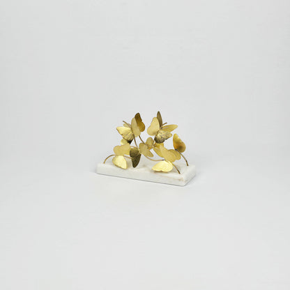 Gold Brass Napkin Holder with White Stone Stand for Table - side