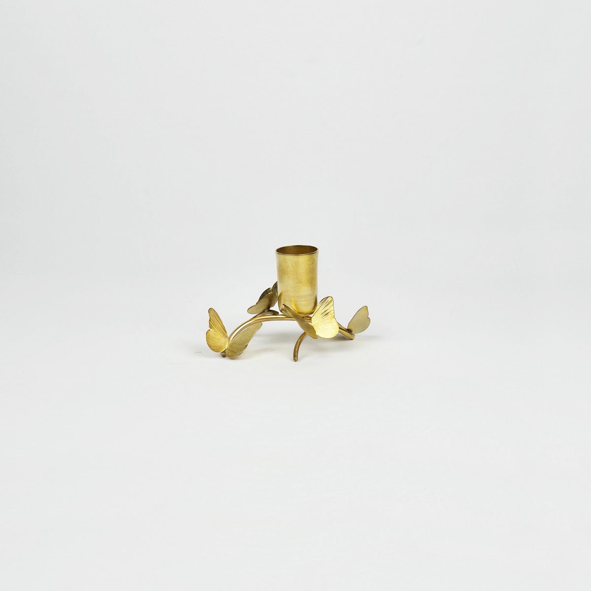 Short Brass Gold Taper Candle Holder for Table