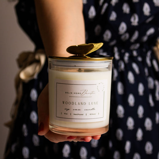 Scented Jar Candle with Butterfly Lid in Hand