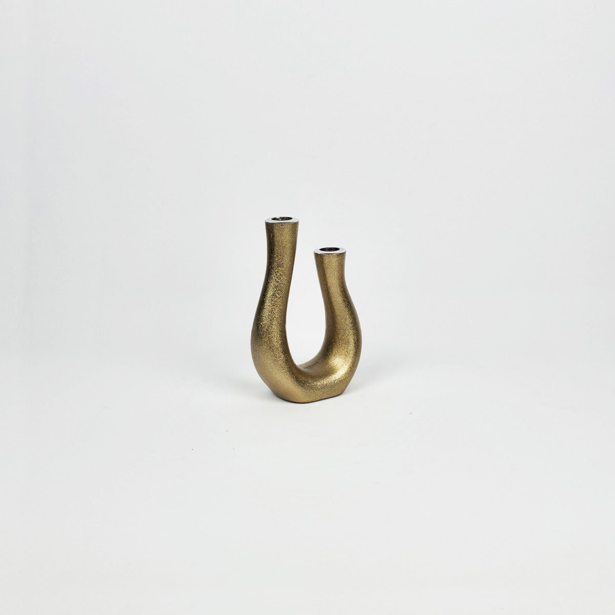 U-Shaped Candle Holder - Modern Taper Candle Holder for Table Decor - gold - side