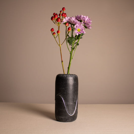 Flower and Bud Vase for Table - amber gray