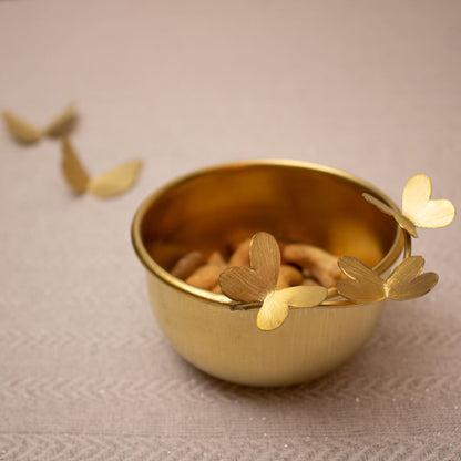 Small Brass Gold Decorative Jewelry Bowl - Butterfly Nut Bowl 