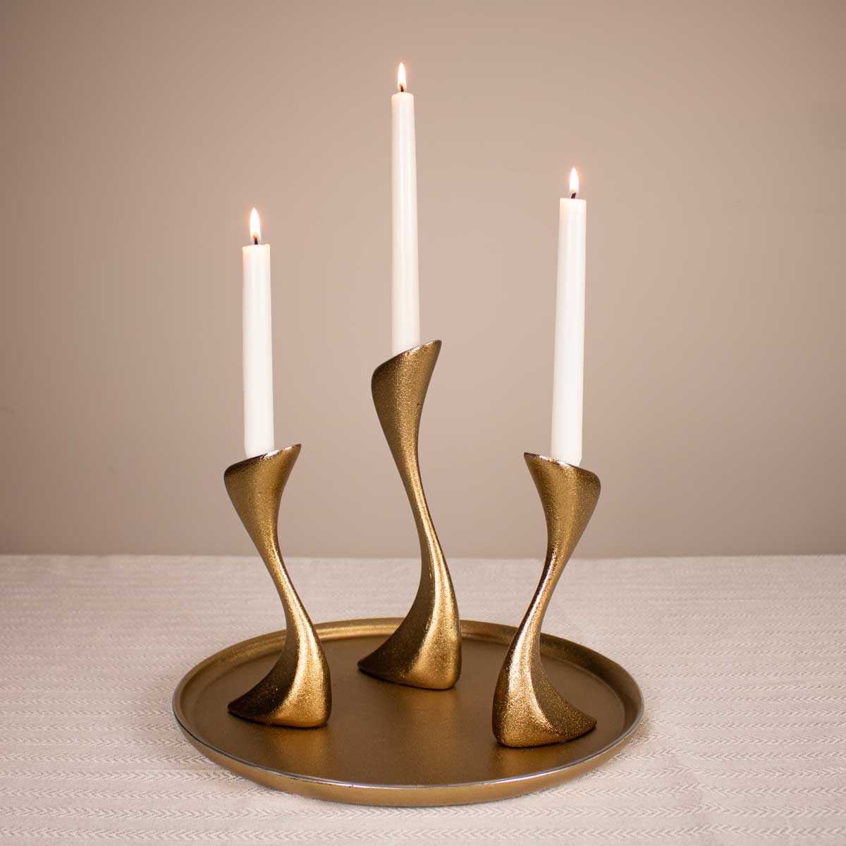 Swan Candle Holders for Taper Candles - Gold Candlesticks for Table